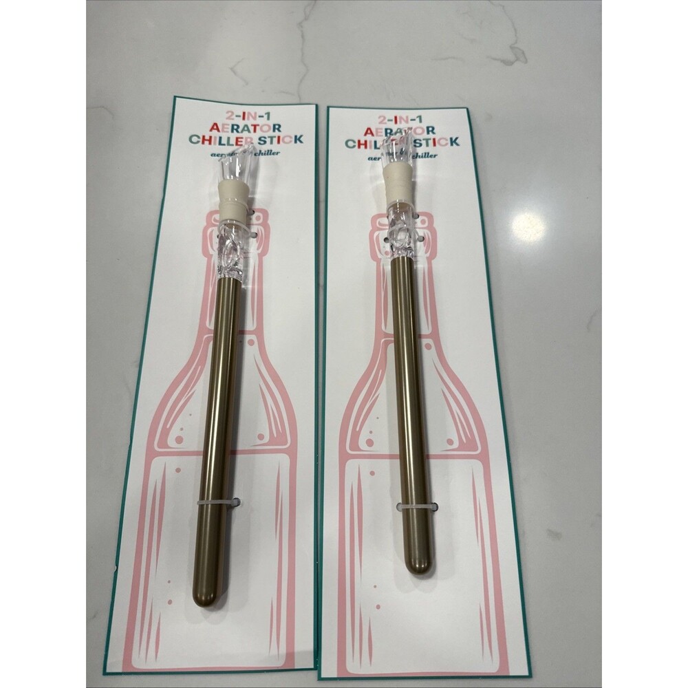 2 in 1 Wine Aerator Chiller Stick - Lot of 2 - Great Gift for Wine Lover!